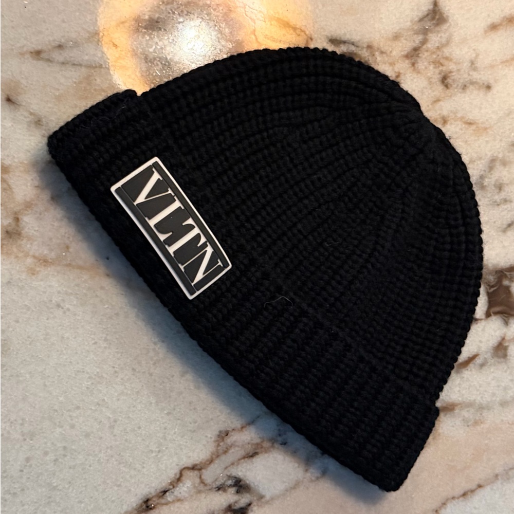 Valentino Black Knit Beanie - Picture 2 of 2